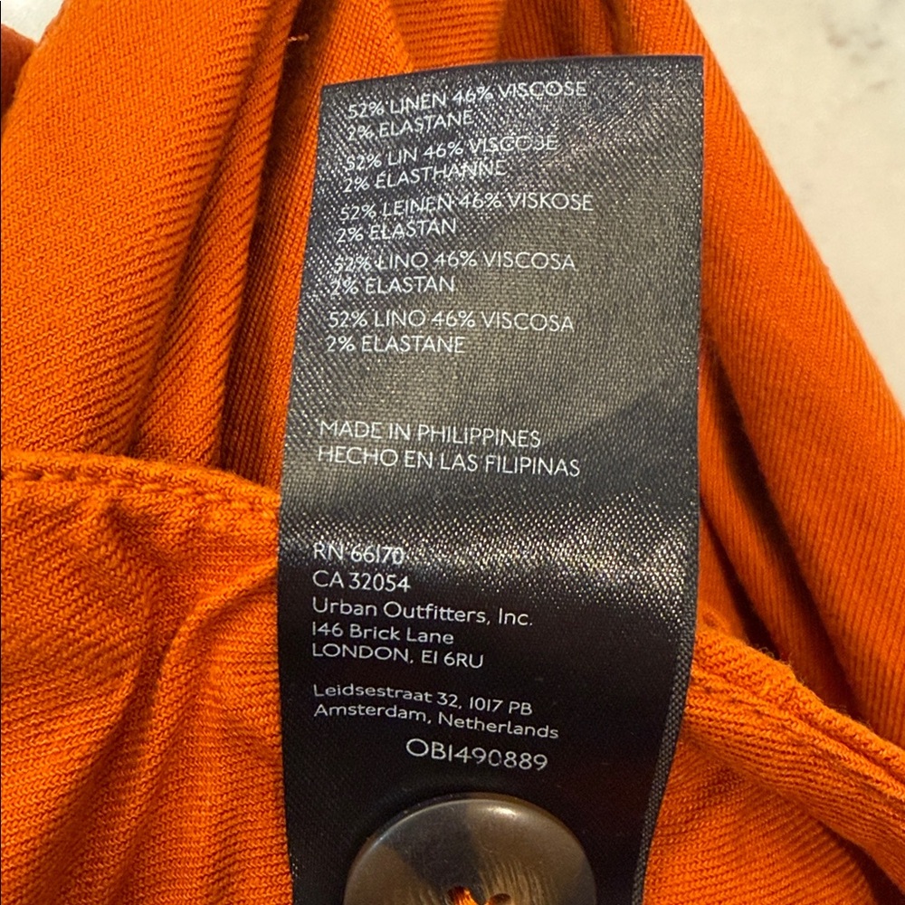 Anthropologie Collette Wide-Leg Pants in Bright Orange - Picture 5 of 8